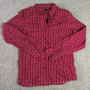 Patagonia Crimson and White Patterned Blouse